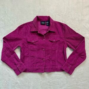 Vintage BILL BLASS Corduroy Button Up Cropped Jacket Womens Size M